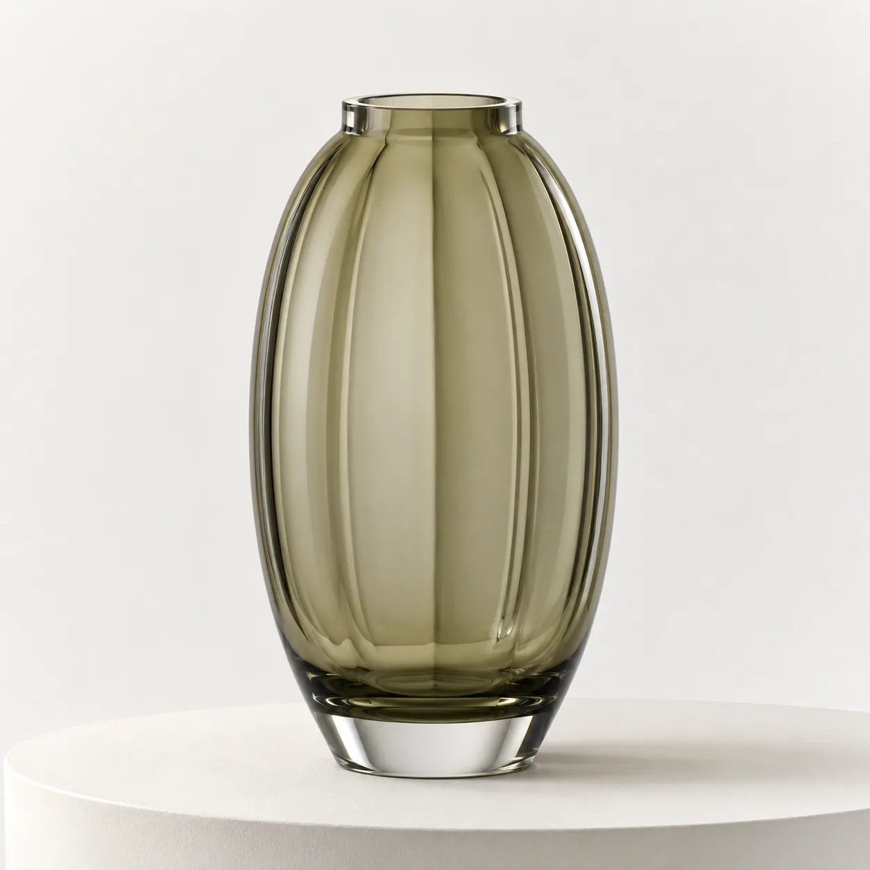 Glass Oval Vase front view with visible oval vase silhouette