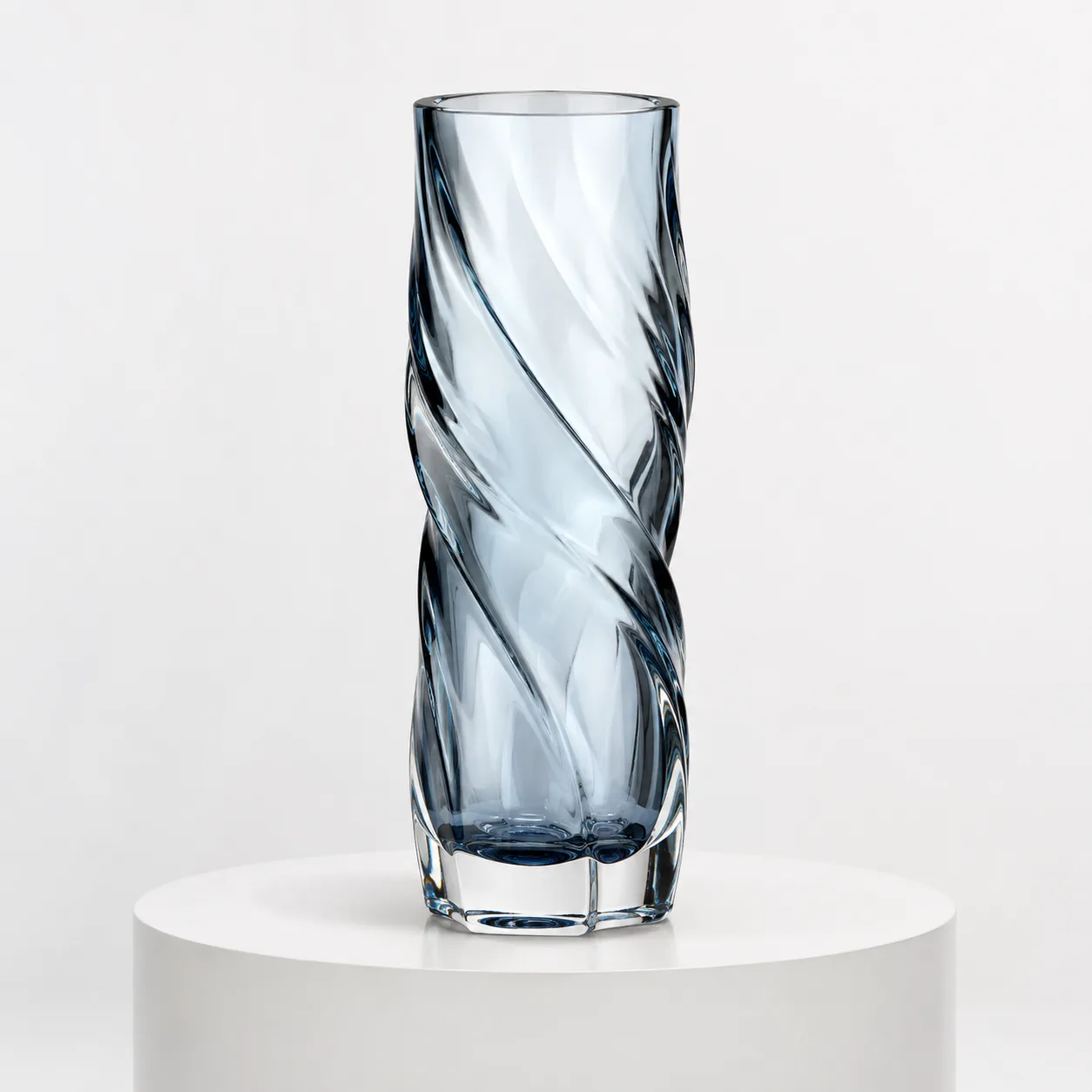Glass Twisted Vase front view with visible twisted vase silhouette