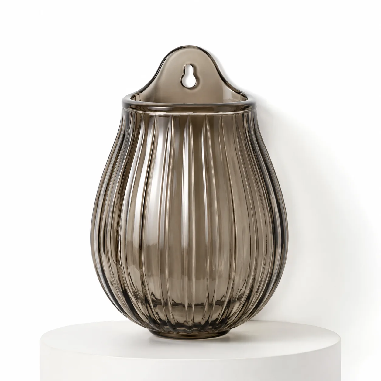 Glass Wall-Hanging Vase front view with visible wall-hanging vase silhouette