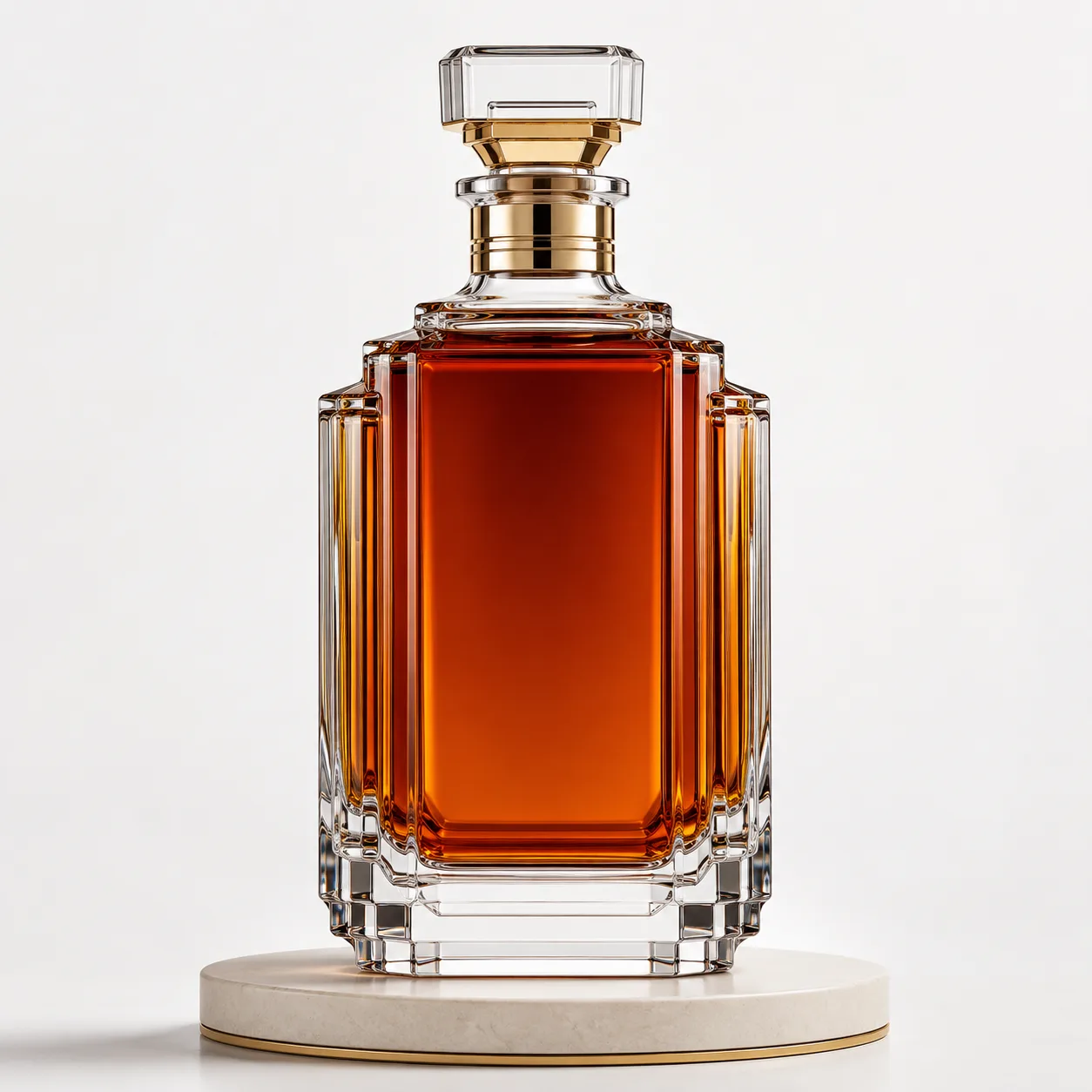 Art Deco Liquor Bottle front view with visible art deco liquor bottle form