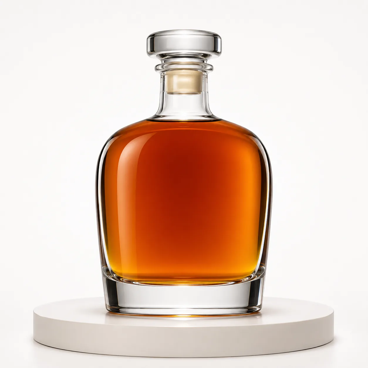 Brandy Bottle front view with visible brandy bottle form