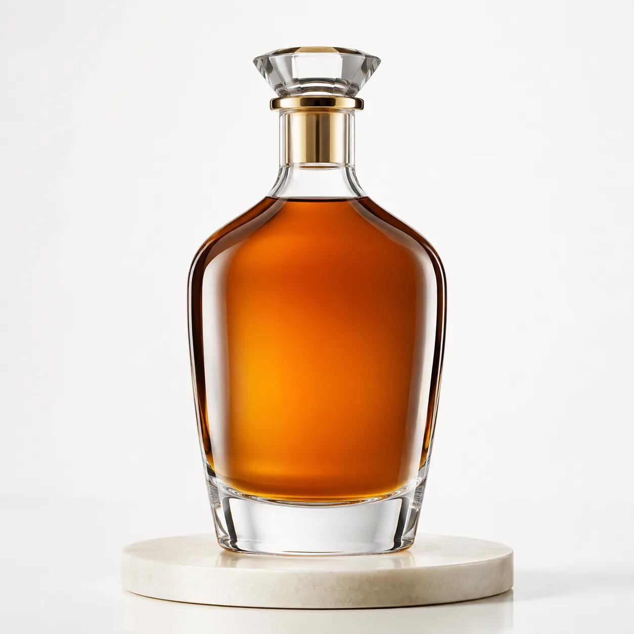 Cognac Bottle front view with visible cognac bottle form