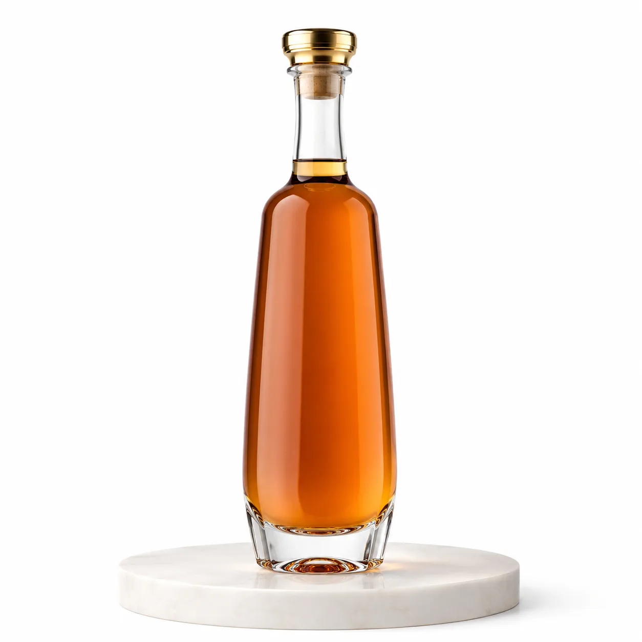 Liqueur Bottle front view with visible liqueur bottle form