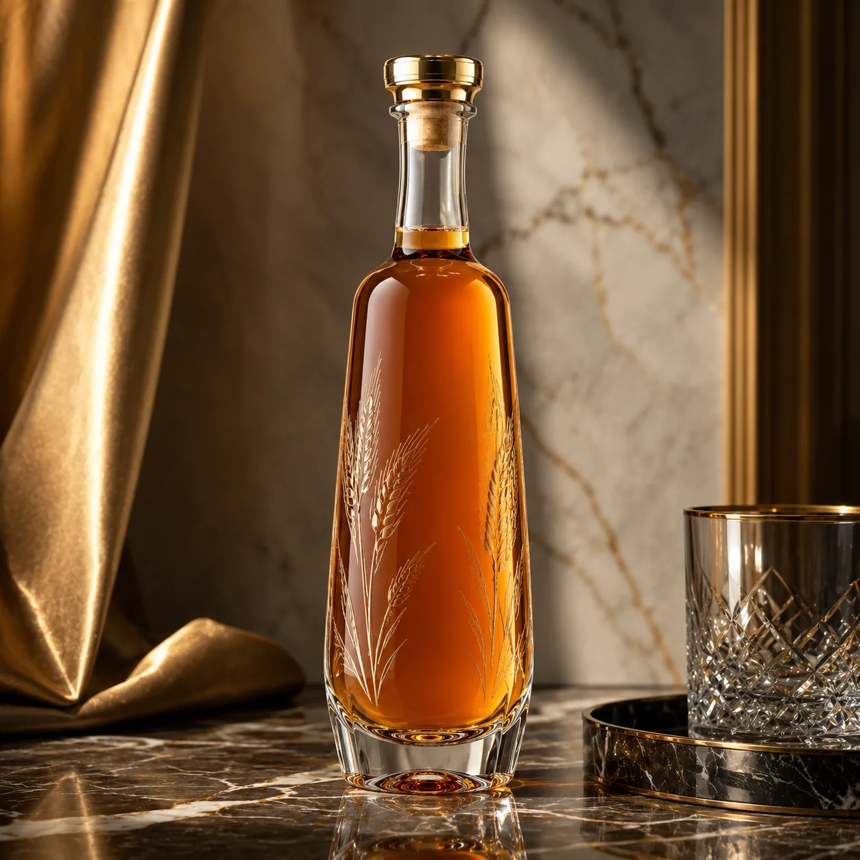 Liqueur Bottle closure, neck finish and base detail