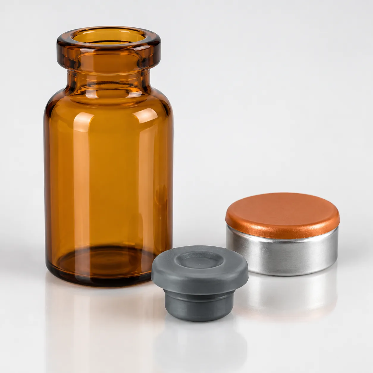 Amber Molded Glass Injection Vials gallery view 4 showing product profile and glass structure