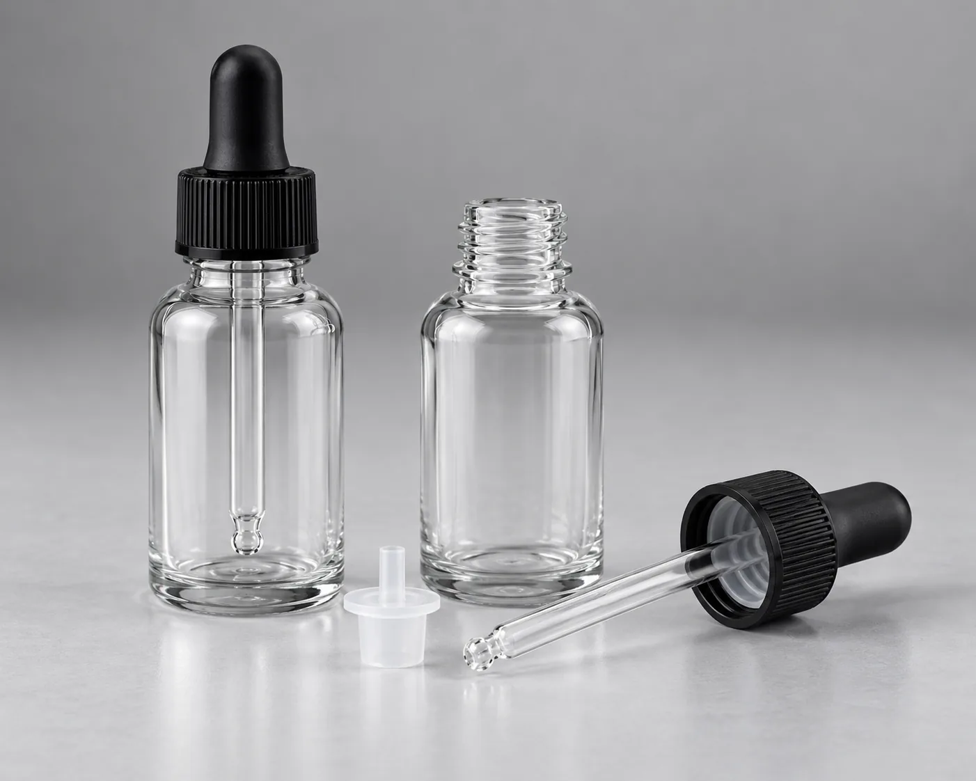 clear pharmaceutical glass dropper bottle range 10 ml to 150 ml