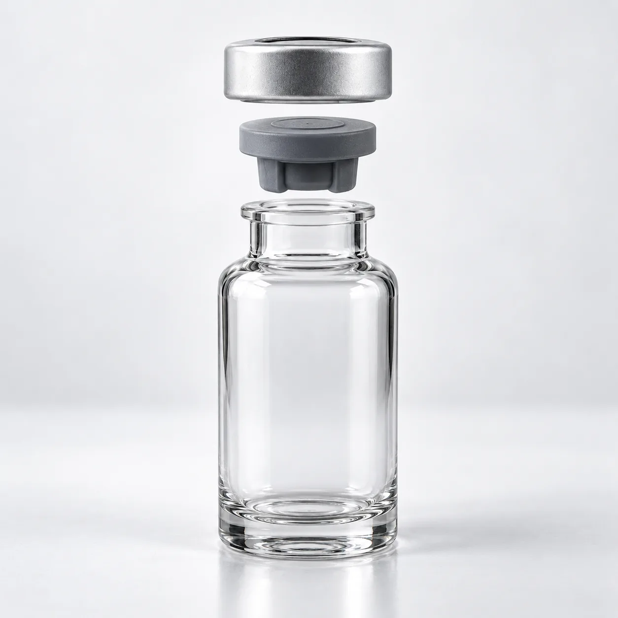 Clear Molded Glass Injection Vials gallery view 4 showing product profile and glass structure