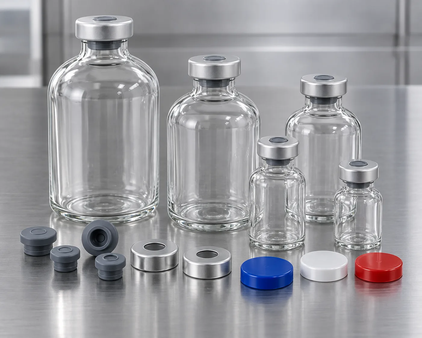 glass infusion bottle 32 mm closure stopper cap detail