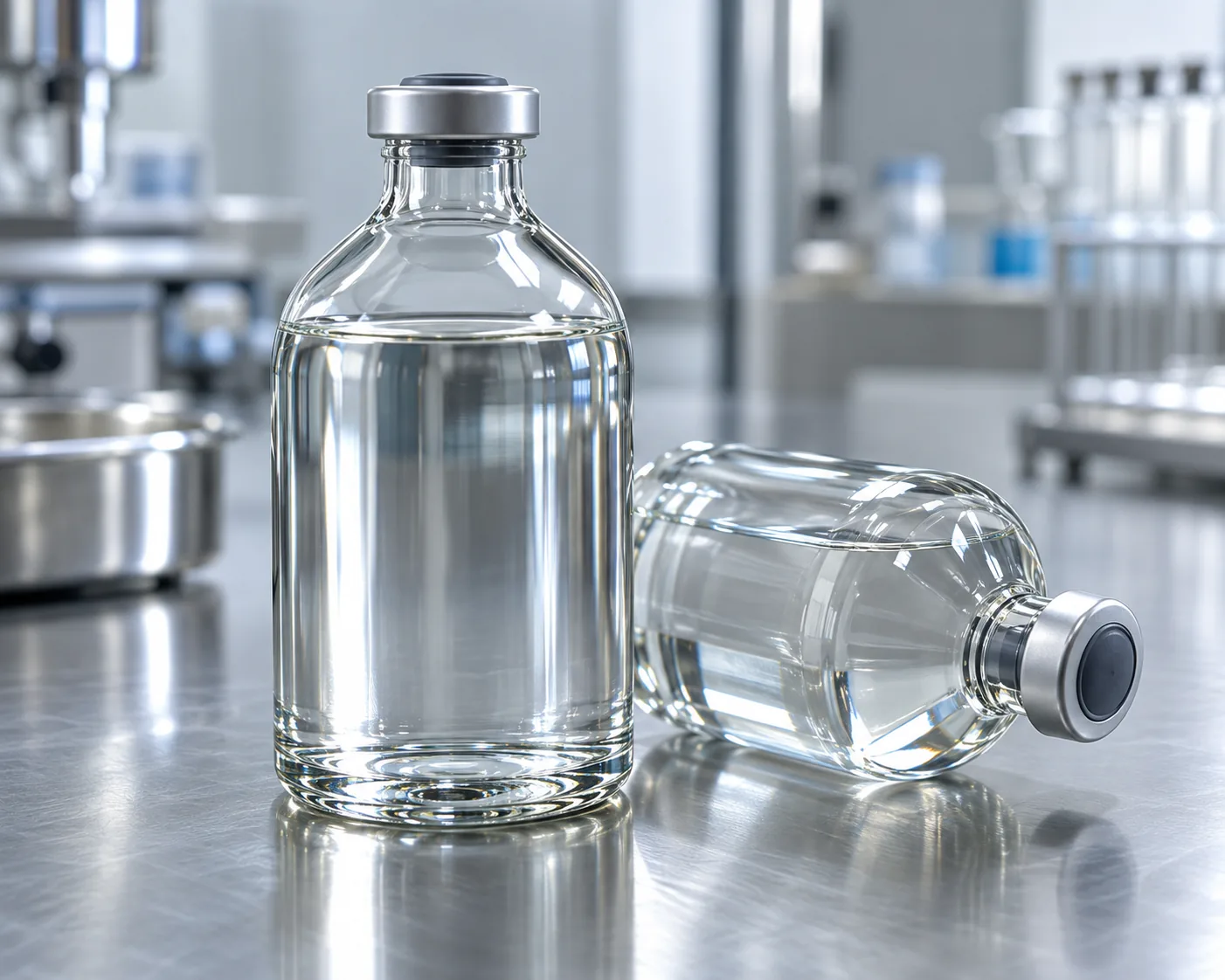 pharmaceutical glass infusion bottle dimensional and quality inspection