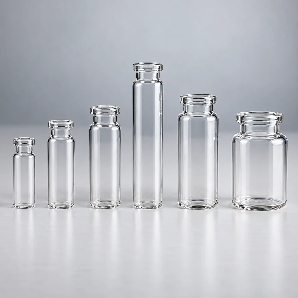 Type I Tubular Glass Injection Vials gallery view 2 showing product profile and glass structure