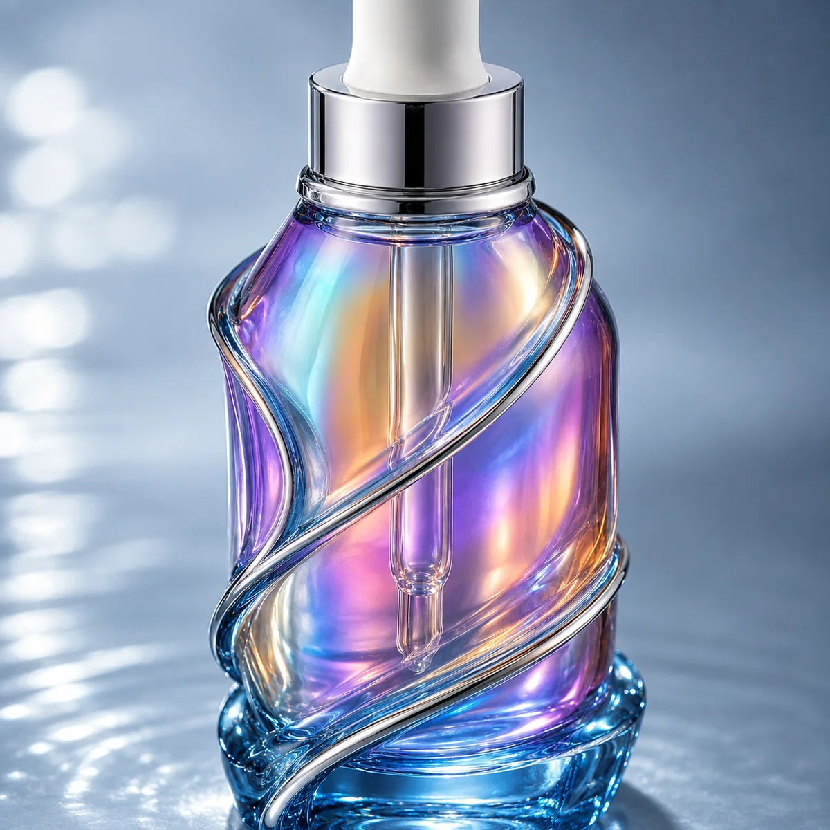 Aurora Spiral Essential Oil Bottle closure or decoration detail