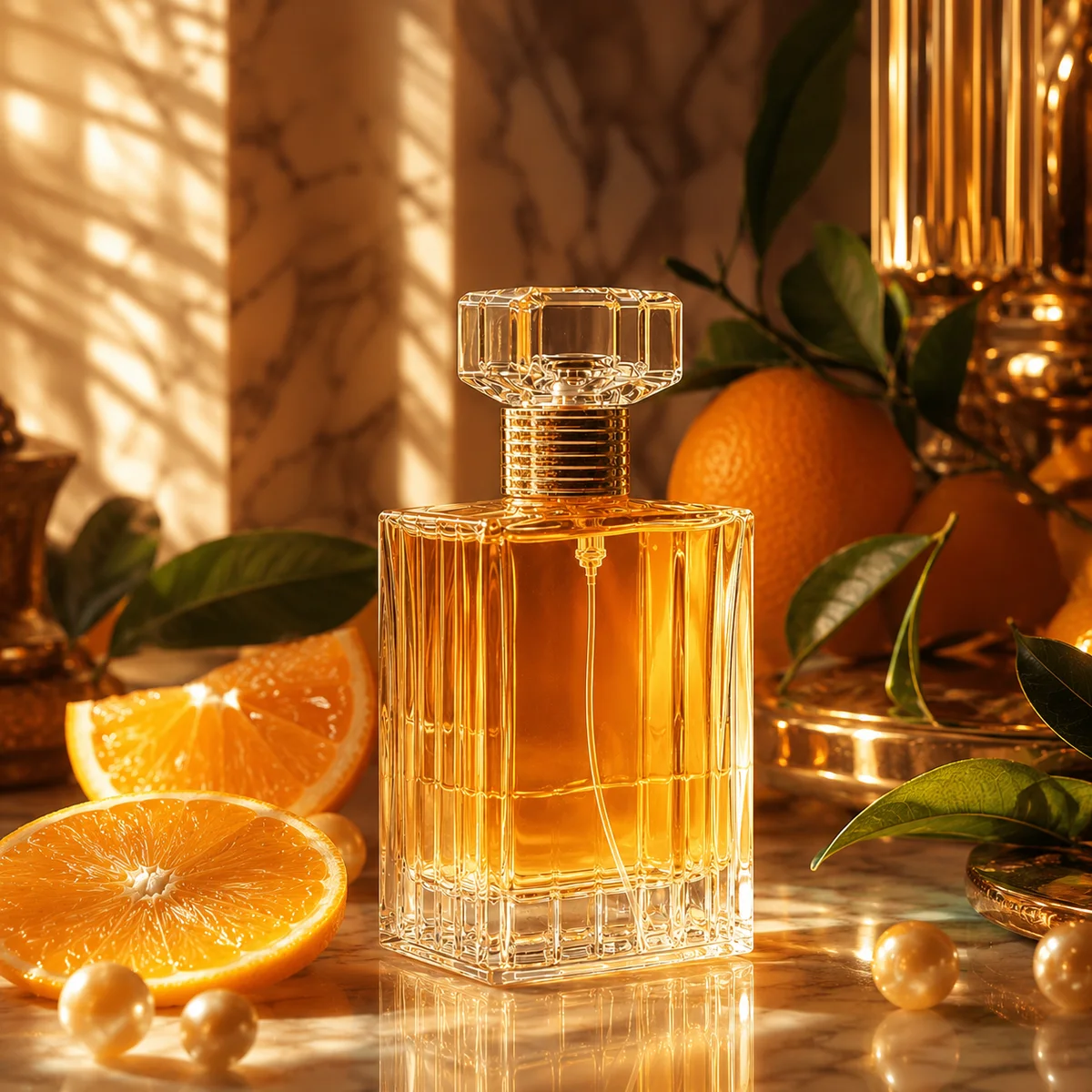 Luxury Square Crystal Perfume Bottle front view