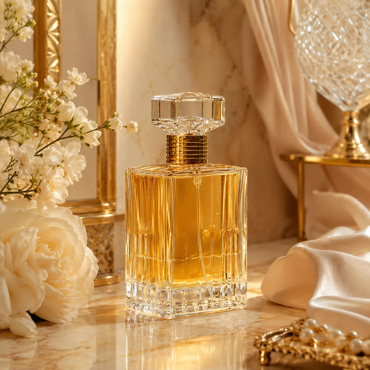 Luxury Square Crystal Perfume Bottle alternate angle