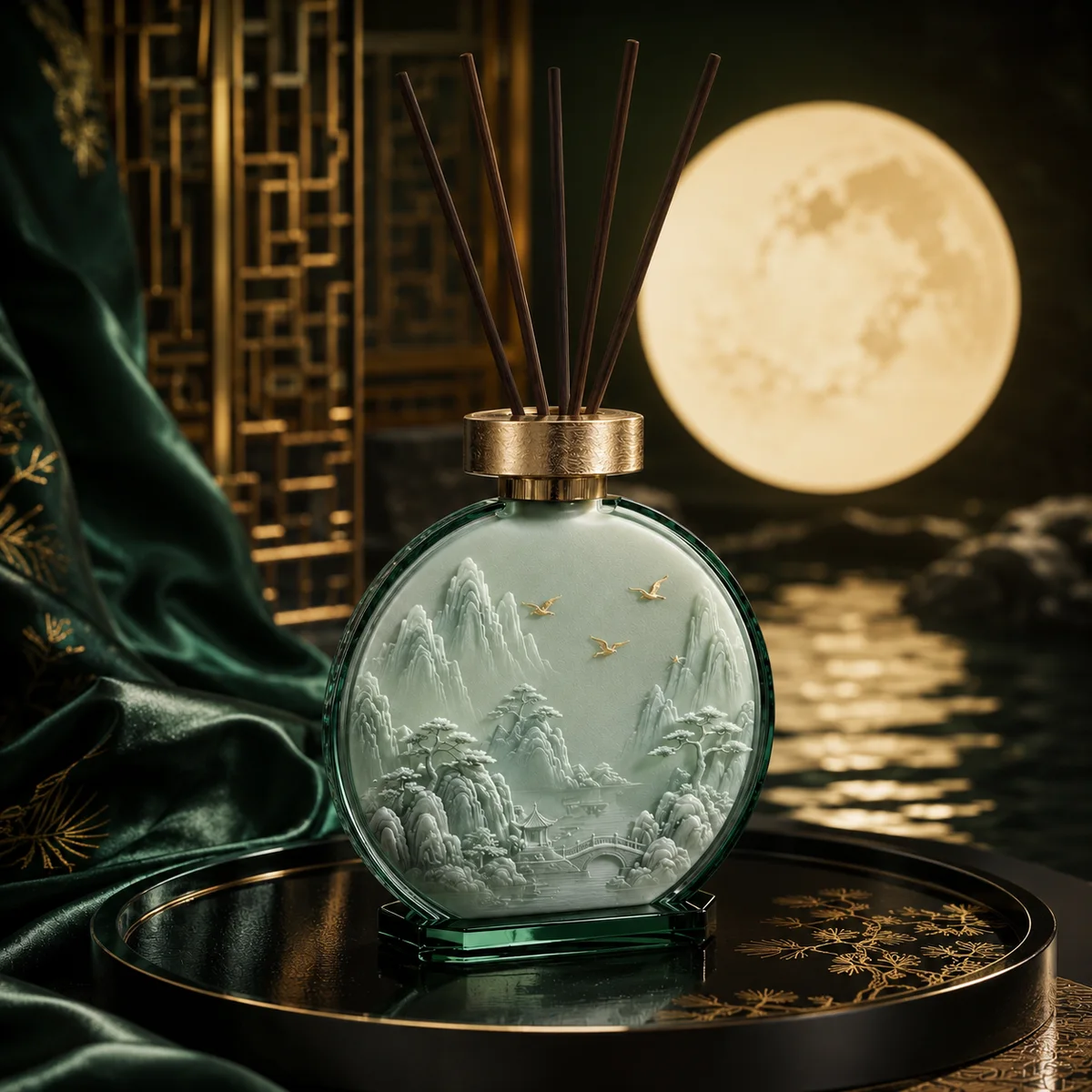 Moon Gate Jade Diffuser Bottle alternate angle