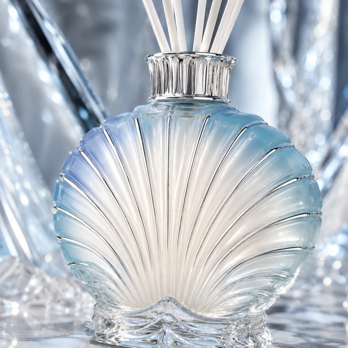 Opal Shell Reed Diffuser Bottle closure or decoration detail