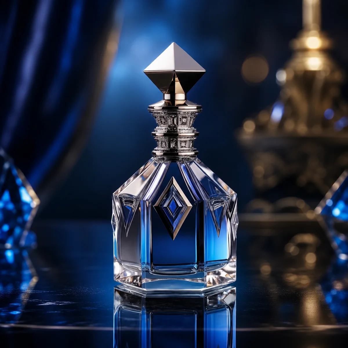 Royal Sapphire Faceted Perfume Bottle alternate angle