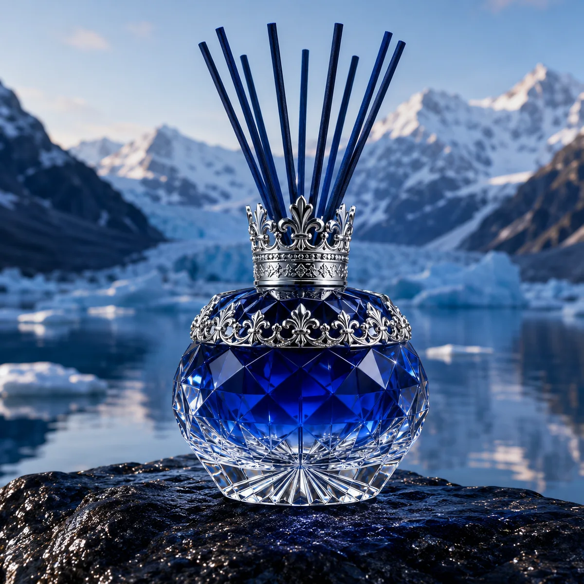 Sapphire Crown Reed Diffuser Bottle glass finish detail