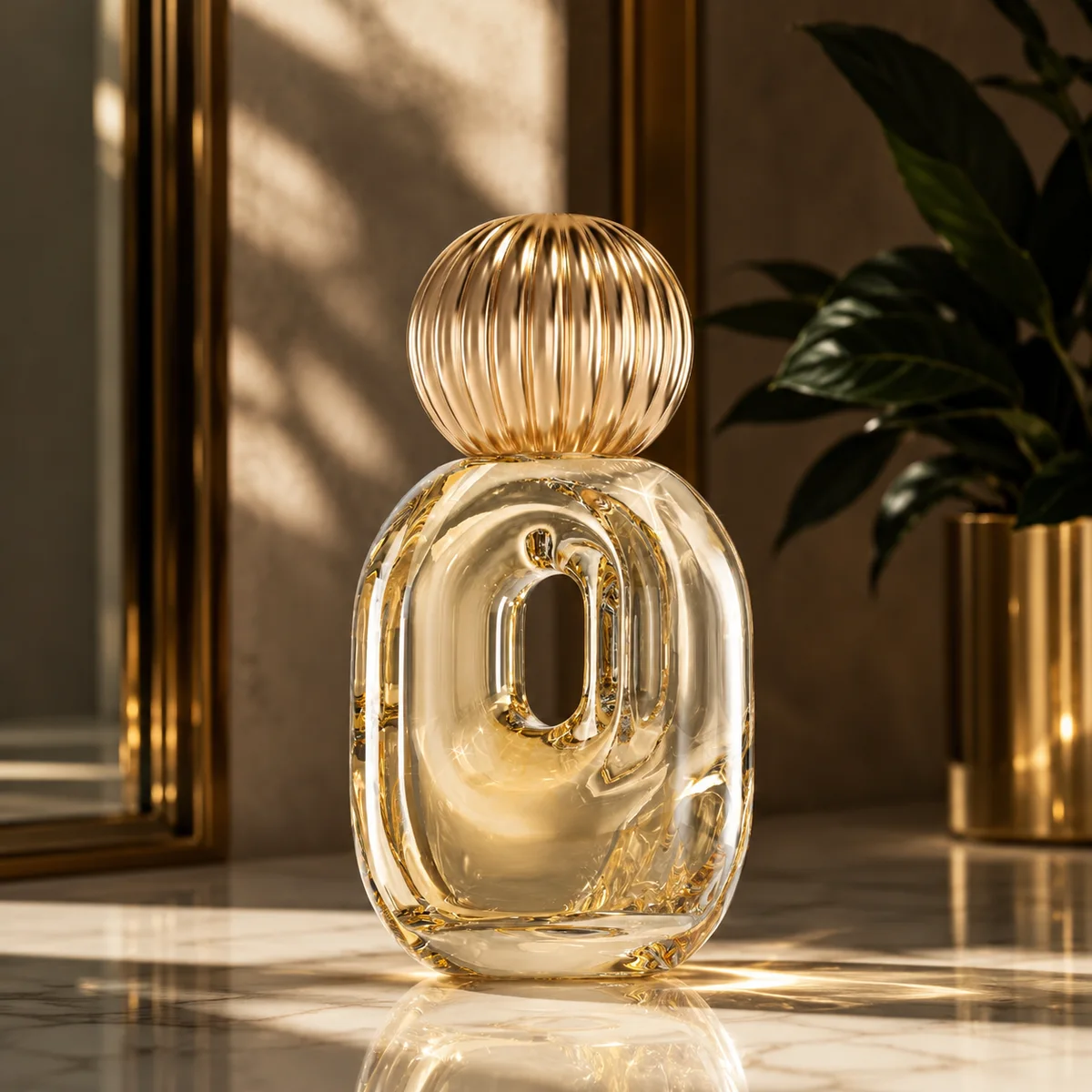 Sculptural Hollow-Center Perfume Bottle front view