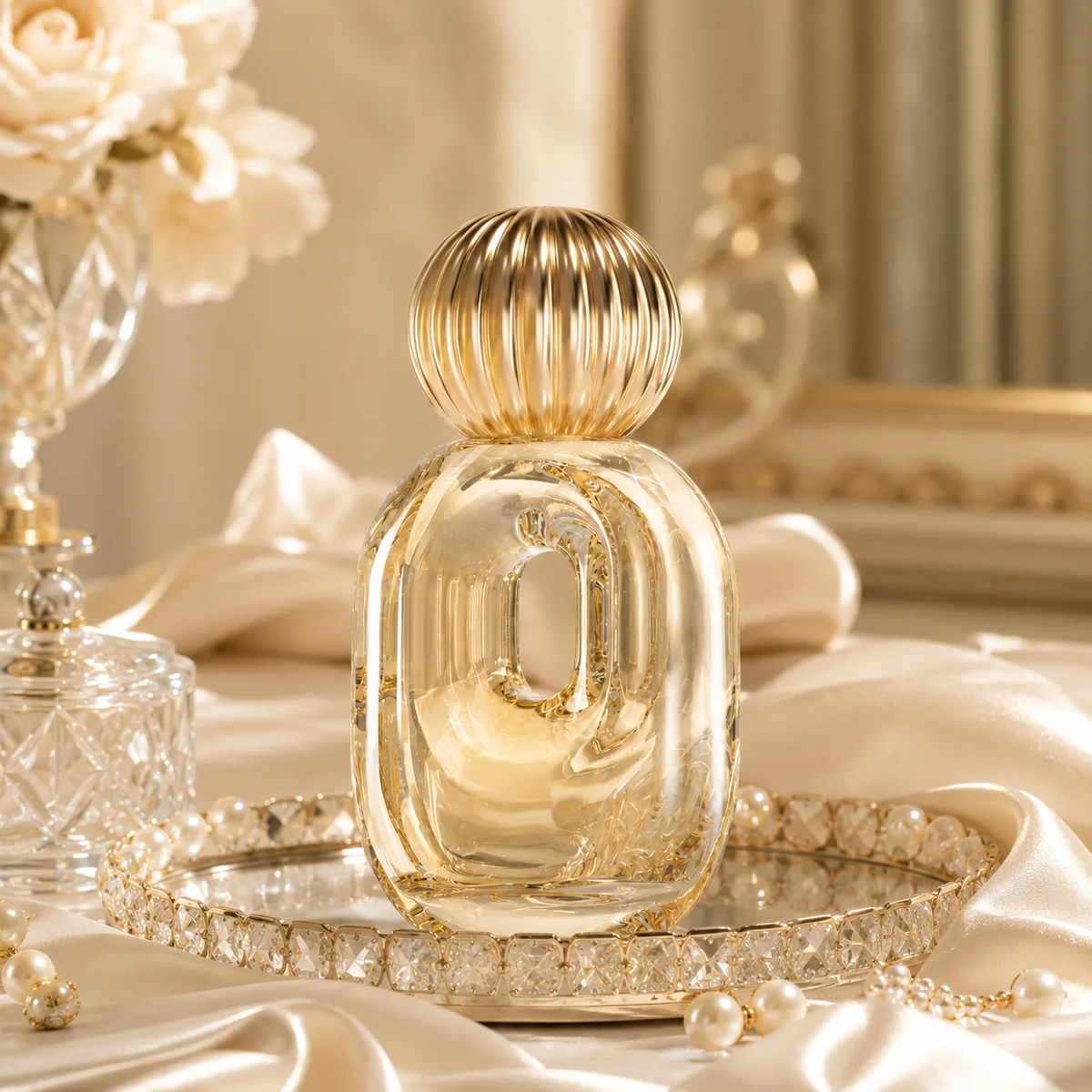 Sculptural Hollow-Center Perfume Bottle glass finish detail