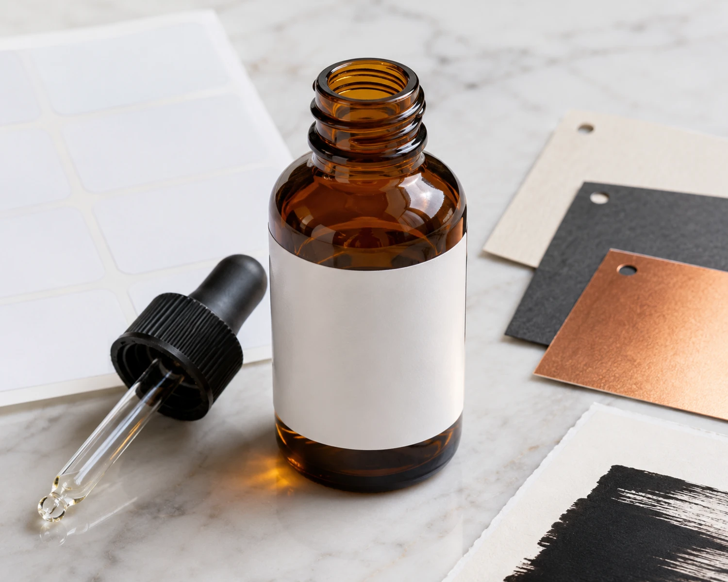 decoration process detail image of Amber Essential Oil Dropper Bottle showing finish, label area or surface treatment