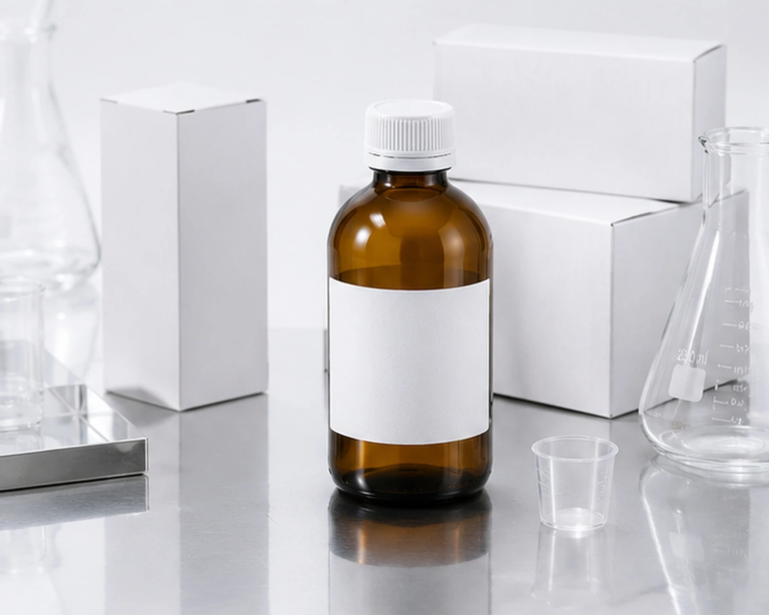 Amber Specialty Glass Bottle finished bottle campaign image showing amber glass packaging presentation